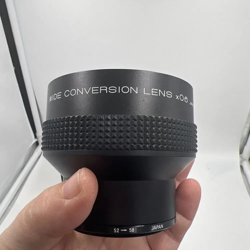 Wide Conversion Lens x0.6 Black Camera Lens Japan with Covers & Box